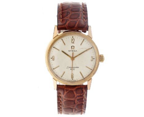 No Reserve - Omega Seamaster 600 136.012 - Men's watch - approx. 1966. Case: gold-plated - strap: leather - manual winding - 