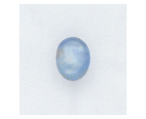 No Reserve - Certified natural unheated star sapphire of 3.26 ct. Loose cabochon cut light violetish-blue natural unheated st