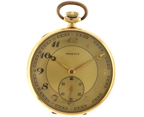 No Reserve - Moeris 14K. - Men's pocket watch.  Case: yellow gold (14K.) - manual winding - condition: very good, movement is