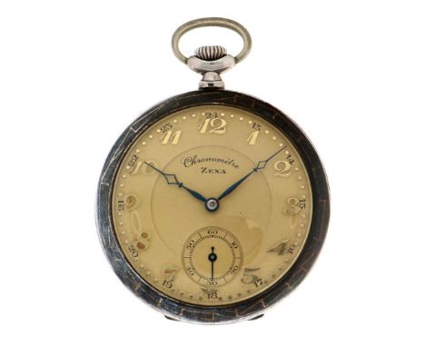 No Reserve - Zena Chronomètre Lever-Escapement silver 800/1000 - Men's pocketwatch. Case: silver (800/1000) - manual winding 