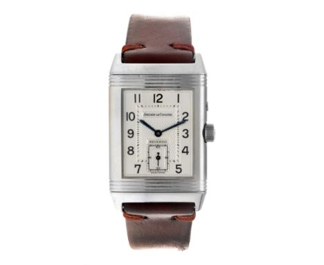 No Reserve - Jaeger-LeCoultre Reservo Duoface Jumbo 270854 - Men's watch. Case: steel - strap: leather - manual winding - ori