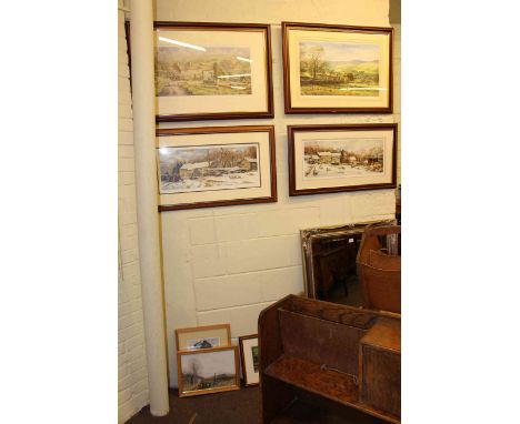 John Wood, three limited edition 'Dales' prints, another after K. Melling, and three more small pictures (7).