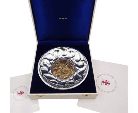 Modern limited edition silver bowl to commemorate the 150th anniversary of The Royal National Lifeboat Institution, the circu