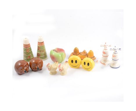 Four boxes of novelty cruets, mostly ceramic, various makers, including Carltonware.
