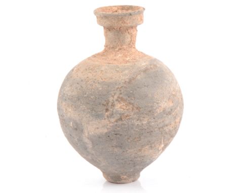 Roman grey-ware bulbous flask, circa 3rd to 4th century AD