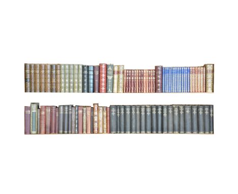 George Eliot, The Novels, New Edition, uniform blue half-calf, eight volumes, bound as seven; Jane Austin, The Works, MacMill