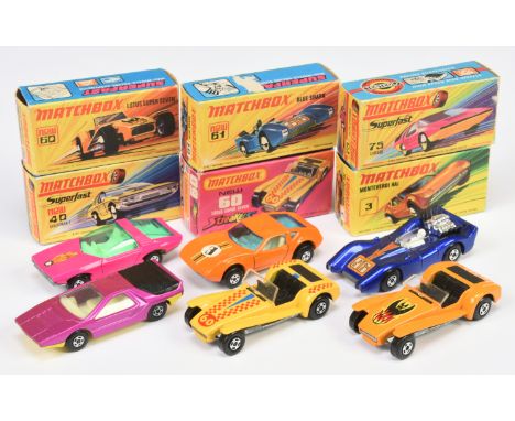 Matchbox Superfast group (1) 3b Monte Verdi Hai - orange body with racing number 3 hood label, blue windows, ivory interior, 