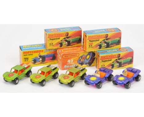 Matchbox Superfast group (1) 13b Baja Buggy -&nbsp; metallic jade green body with red flower hood label, orange interior, bar