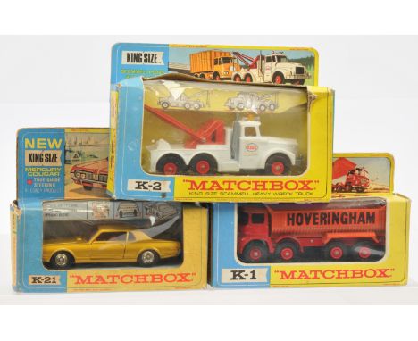 Matchbox King Size group of Commercial vehicles. (1) K1 Foden Hoveringham Tipper Truck - Hoveringham labels, white plastic su