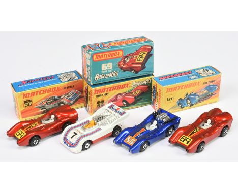 Matchbox Superfast group (1) 56b Hi-Tailer - white body with Martini Racing number 7 labels, lemon yellow driver, red base - 