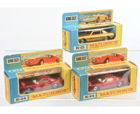 Matchbox King Size group of Cars (1) K21 Mercury Cougar - metallic gold, red interior, chrome hubs with black plastic tyres (