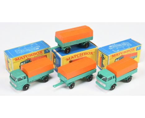Matchbox Regular Wheels group (1) 1e Mercedes LP Covered Truck - with tow guide, type B cab steps, with front bumper extensio