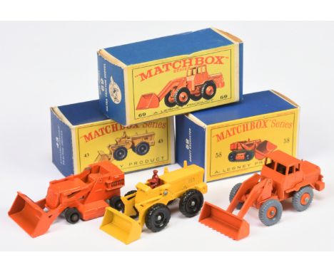 Matchbox Regular Wheels Excavator group (1) 58b Drott Excavator - orange body with cast closed hydraulic 2mm arms, with web b