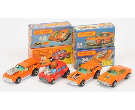 Matchbox Superfast Group (1) 14b Mini Ha-Ha - red body, 4 colour label, mid-blue windows, flesh driver, chrome engine (2) t 3