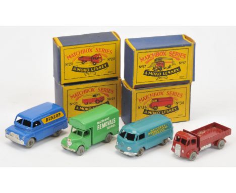Matchbox Regular Wheels group of Commercial Vehicles - (1) 17a Bedford Removal Van - green body with silver trim, metal wheel