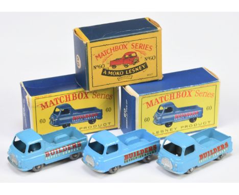 Matchbox Regular Wheels 60a Morris J2 Pick Up group (1) blue body with rear silver trim &amp; with cab rear window, black let