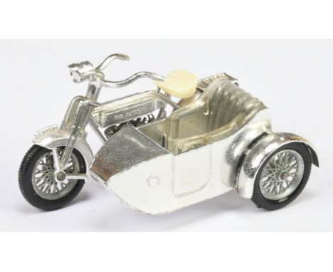 Matchbox Models of Yesteryear Y8 1914 Sunbeam Motorcycle and Milford Sidecar Colour Trial model - chrome body with cast shut 