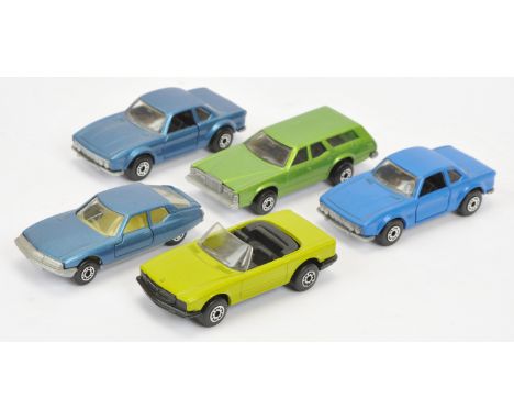 Matchbox Superfast group of Made in Bulgaria models (1) 6b Mercedes 350 SL - lime green body, black interior, 5 arch wheels, 