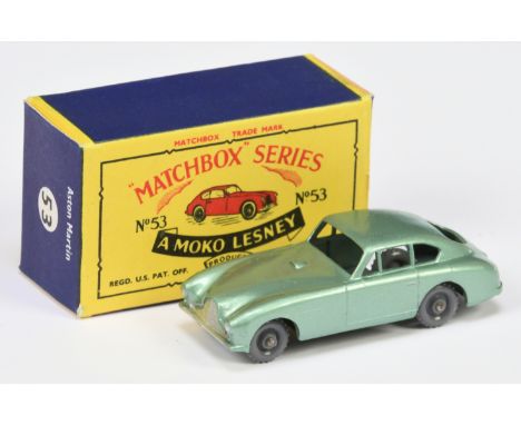 Matchbox Regular Wheels 53a Aston Martin DB2/4 - Stannard Code 3 - metallic silver-green body with mask sprayed front &amp; r