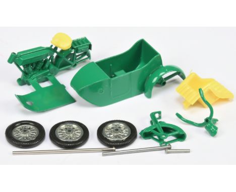 Matchbox Models of Yesteryear Y8 1914 Sunbeam Motorcycle and Milford Sidecar Unassembled Colour Trial Model - green body with