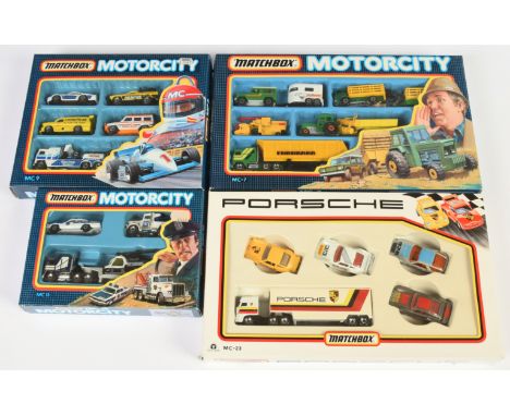 Matchbox Superfast Convoy group of Convoy Action Pack Gift Sets to include MC23 Porsche; MC13 Motorcity Police; MC9 &amp; MC7