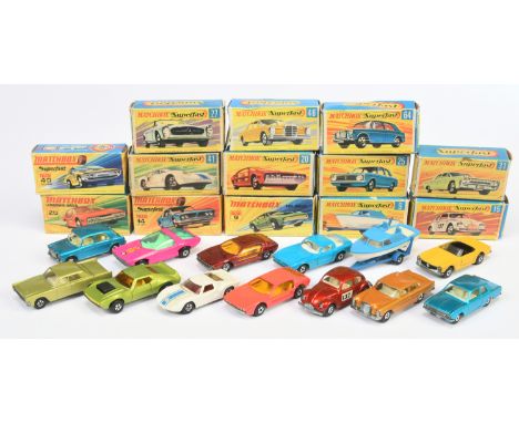 Matchbox Superfast Group of 1970s Cars To Include 20a Lamborghini Marzal - metallic red body, dark amber windows, ivory inter