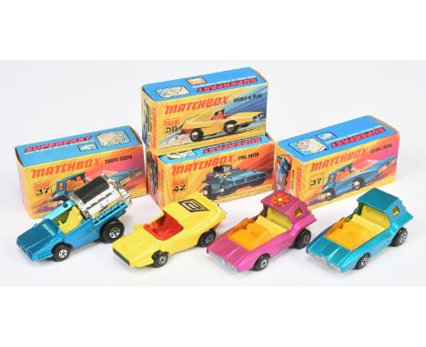 Matchbox Superfast group (1) 37b Soopa Coopa - metallic blue body, lemon yellow interior, dark amber windscreen, bare metal b