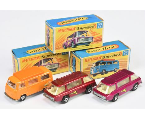 Matchbox Superfast group (1) 22b Freeman Inter-city Commuter (1) magenta body with door labels, clear windows, ivory interior