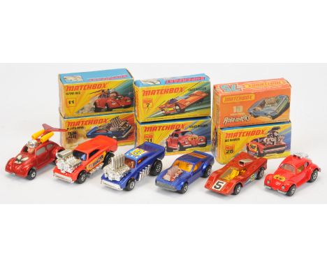 Matchbox Superfast group (1) 26b Big Banger Dragster - red body, dark blue windows, bare metal base, Maltese Cross wheels&nbs