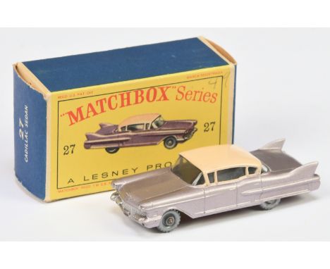Matchbox Regular Wheels 27c Cadillac Sixty Special - Stannard Code 7 - metallic lilac body without rear silver trim but with 