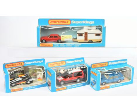 Matchbox Super Kings group of Cars (1) K69 Caravan Touring Set comprising) Jaguar XJ12 - red body, brown interior &amp; tow b