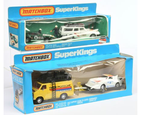 Matchbox Super Kings pair of Race/Rally Support Sets (1) K76 Volvo Rally Support Set comprising K74 Volvo 245 DL Estate Car- 
