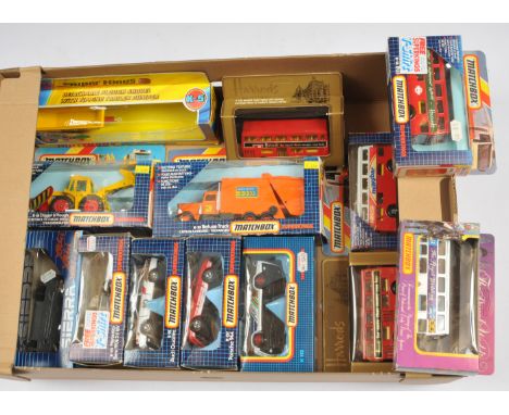Matchbox Super Kings boxed group to include K25 Digger &amp; Plough; K111 Refuse Truck - orange "Waste Beater"; K95 Audi Quat