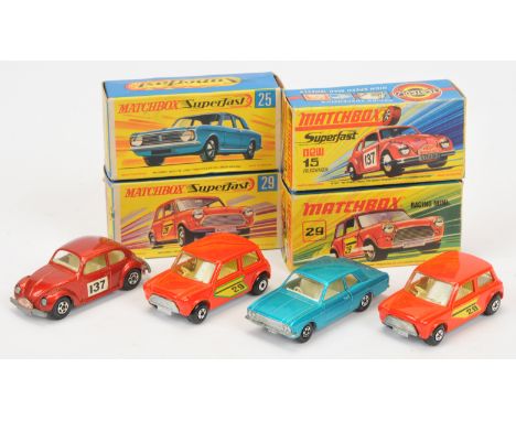 Matchbox Superfast group (1) 29b Racing Mini - burnt orange body&nbsp; with green outline racing number 29 door labels, clear