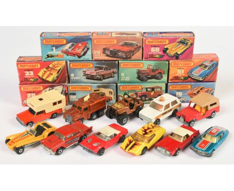 Matchbox Superfast group to include 1c Dodge Challenger - red body with white roof, clear windows, chrome interior, bare meta