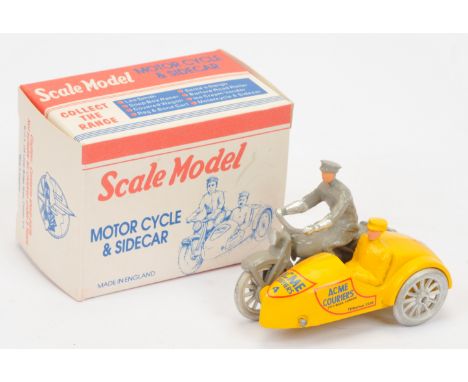 Matchbox Models of Yesteryear Scale Model "The Perfect Toy" MICA re-issue - Motorcycle and Sidecar - grey motorcycle and ride