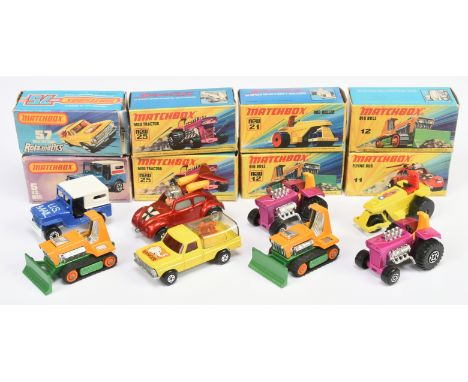 Matchbox Superfast group to include 11b VW Beetle Flying Bug Dragster - metallic red body with square shaped hood label, grey