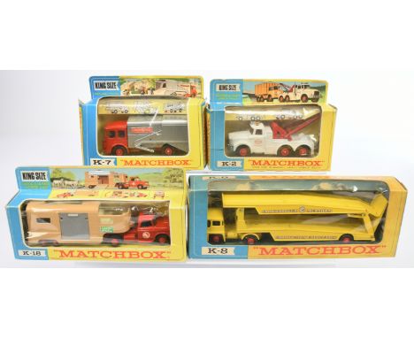 Matchbox King Size group (1) K2 Scammell Contractor Esso Heavy Wreck Truck - white body with red plastic grille, amber window