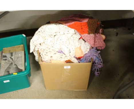 A box of textiles 
