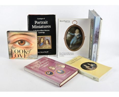 Six books on the subject of miniature portraiture, two signed, together with a Bonhams sale catalogue, to include 'The Arturi