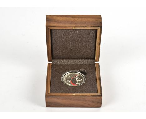 A Russian commemorative world cup coin,  in box, dimensions of box 10.5cm x 10.5cm x 6cm