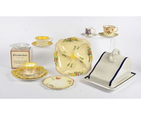 A quantity of English teaware, including part sets by Wilkinson, Foley china, a Royal Doulton Minden Hors D' Oeuvre dish, che