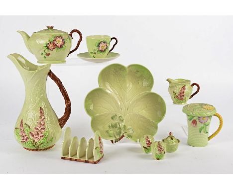 A quantity of Carlton Ware predominantly in the green colourway with floral decoration, including foxglove and clover leaf pa