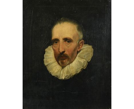After Anthony Van Dyck, oil on canvas, portrait of Cornelis van der Geest, in a ruff, 63cm x 51.5cm, re-linedcondition notere