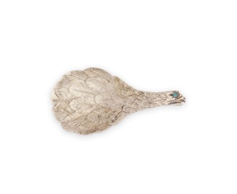 A modern nine carat gold and gem set reproduction of an early 19th century eagle's wing caddy spoonG &amp; T Jewellers Ltd, L