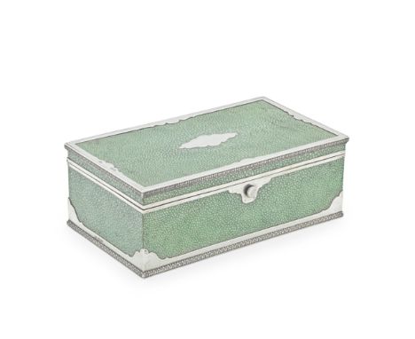 A Victorian silver and shagreen  jewellery boxCharles &amp; George Asprey, London 1897, inside rim also engraved LEUCHARS LON