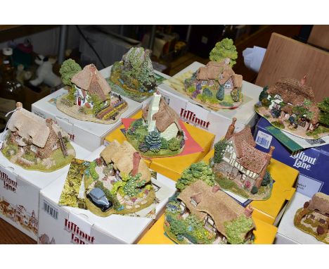 NINE BOXED LILLIPUT LANE SCULPTURES FROM THE COLLECTORS CLUB, all with deeds except where mentioned, 'Bridle Way' 1990/91 no 