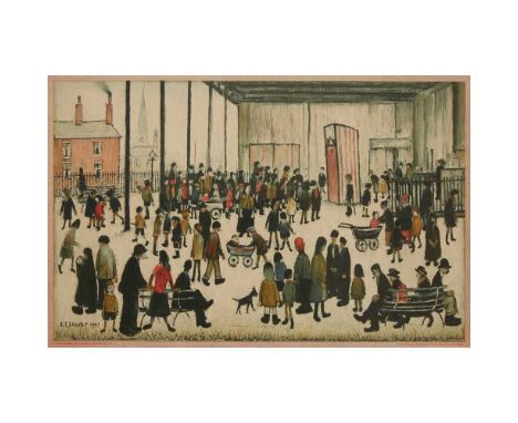 § LAURENCE STEPHEN  LOWRY (BRITISH 1887-1976) PUNCH AND JUDY (S.P. 21) Off-set lithograph, 24/75, signed and numbered in penc