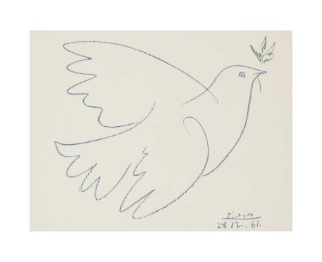 § PABLO PICASSO (SPANISH 1881-1973) DOVE 28.12.61 Lithograph, signed and dated in plate, published by Editions Combat pour la