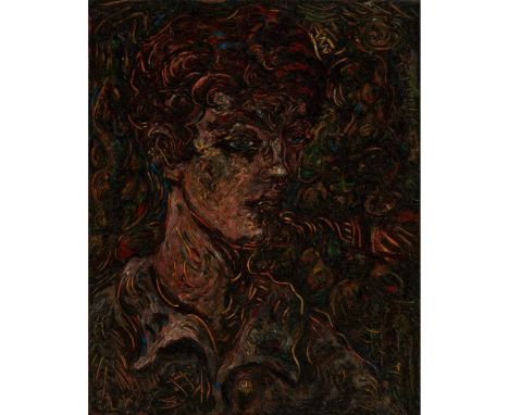 § ADRIAN WISZNIEWSKI (SCOTTISH 1958-) PORTRAIT OF A BOY Signed with initials lower left, oil on canvasDimensions:77cm x 62cm 